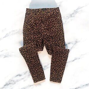 Ann Taylor Curvy Fit Corduroy Pants Size 4 Leopard Tapered Skinny High Rise